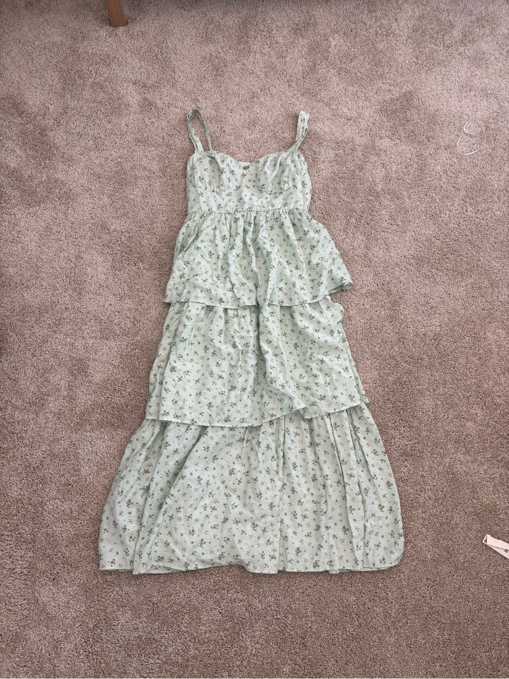 Green floral maxi dress